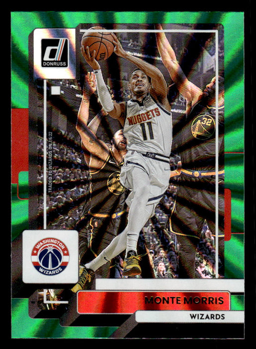 Monte Morris 2022-23 Panini Donruss Basketball Green Holo Laser Front of Card