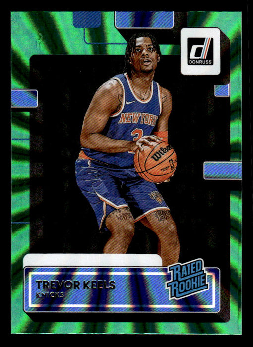 Trevor Keels 2022-23 Panini Donruss Basketball Green Holo Laser Front of Card