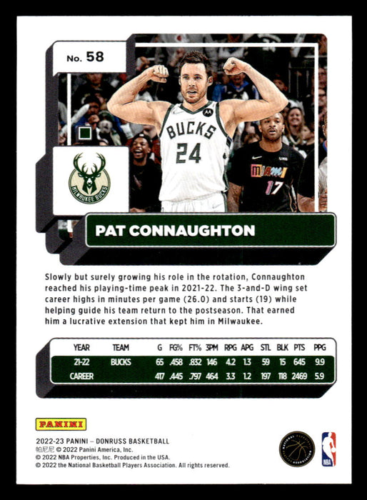 Pat Connaughton 2022-23 Panini Donruss Basketball Base Back of Card