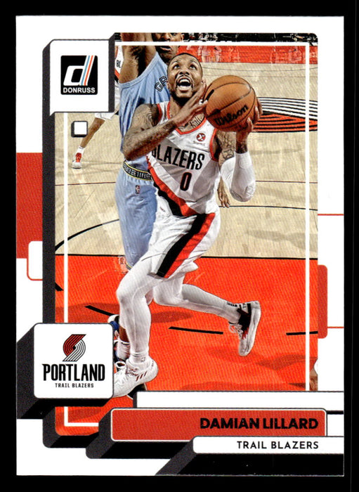 Damian Lillard 2022-23 Panini Donruss Basketball Base Front of Card