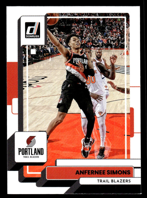 Anfernee Simons 2022-23 Panini Donruss Basketball Base Front of Card