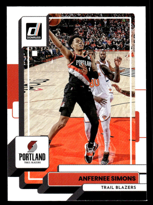 Anfernee Simons 2022-23 Panini Donruss Basketball Base Front of Card