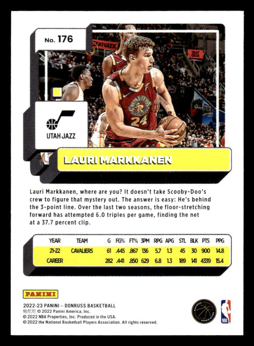 Lauri Markkanen 2022-23 Panini Donruss Basketball Base Back of Card