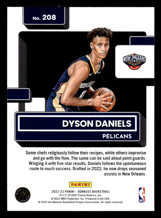 Dyson Daniels 2022-23 Panini Donruss Basketball Base Back of Card