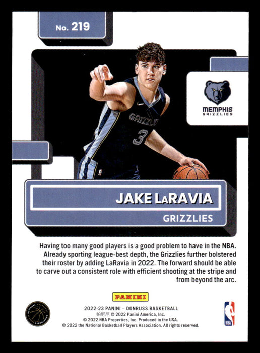 Jake LaRavia 2022-23 Panini Donruss Basketball Base Back of Card