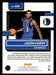 Jaden Hardy 2022-23 Panini Donruss Basketball Base Back of Card