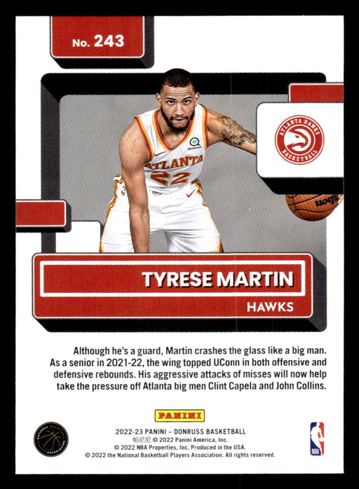 Tyrese Martin 2022-23 Panini Donruss Basketball Base Back of Card