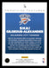 Shai Gilgeous-Alexander 2022-23 Panini Donruss Basketball Franchise Features Back of Card