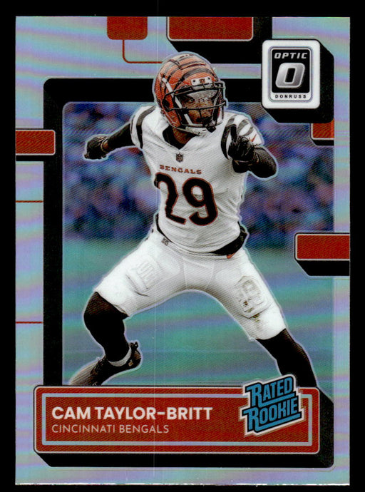 Cam Taylor-Britt 2022 Panini Donruss Optic Football Silver Prizm Front of Card