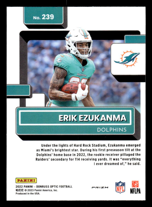 Erik Ezukanma 2022 Panini Donruss Optic Football Pink Prizm Back of Card