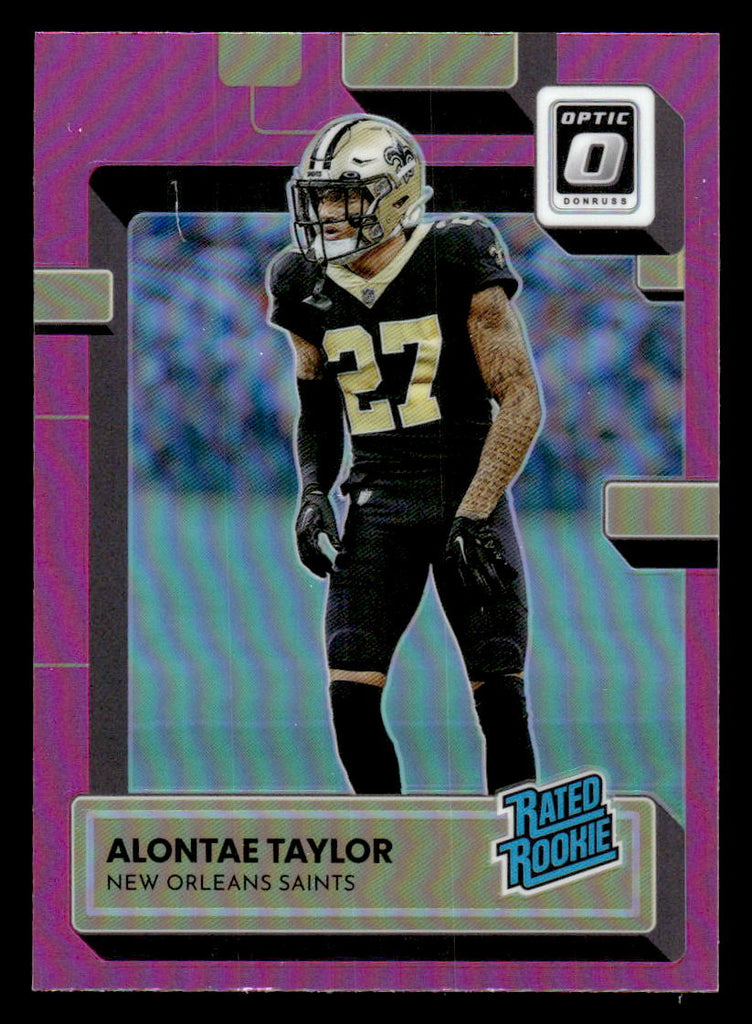 2022 Panini Donruss Optic Football Alontae Taylor # 300 RC Pink Prizm —  Collectible Craze America