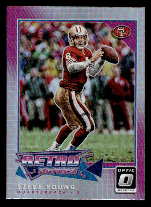 Steve Young 2022 Panini Donruss Optic Football Pink Retro Series Front of Card