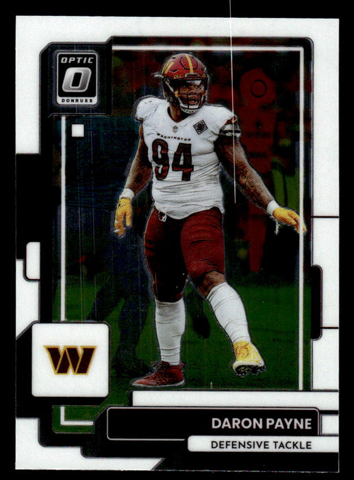 Daron Payne 2022 Panini Donruss Optic Football Base Front of Card