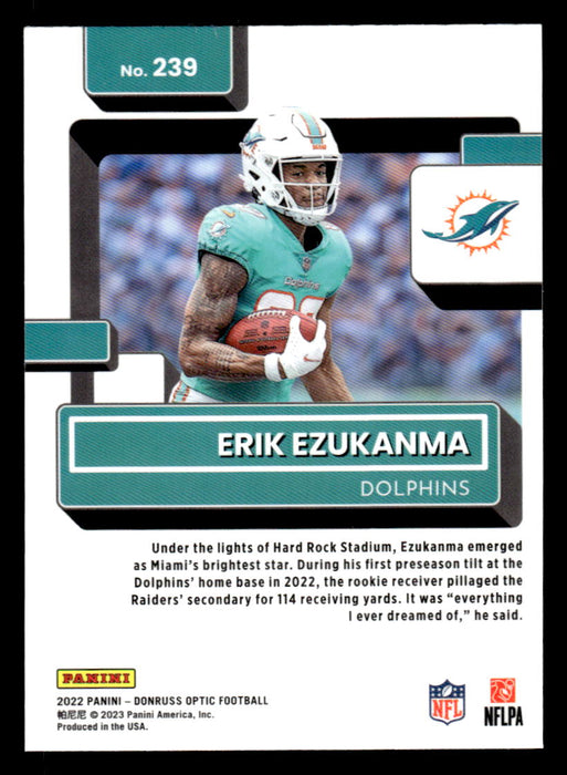 Erik Ezukanma 2022 Panini Donruss Optic Football Base Back of Card