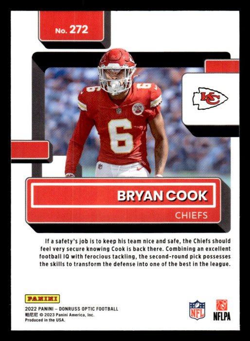 Bryan Cook 2022 Panini Donruss Optic Football Base Back of Card