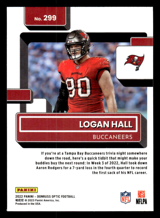 Logan Hall 2022 Panini Donruss Optic Football Base Back of Card