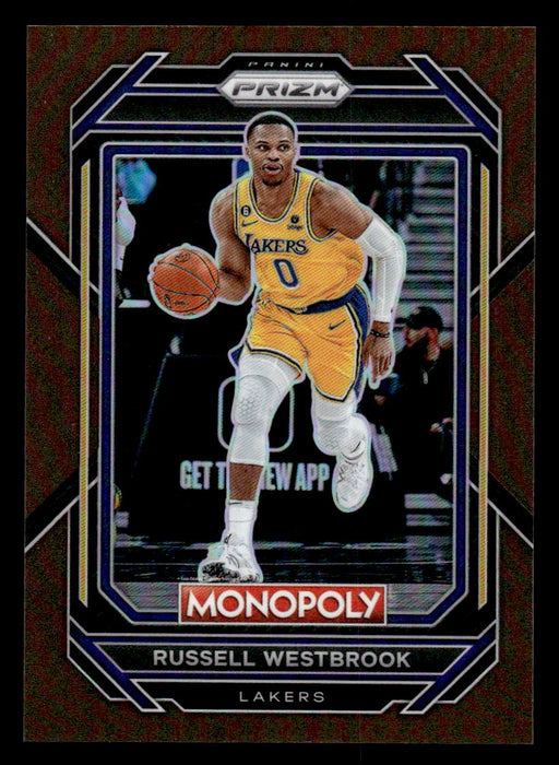 Russell Westbrook 2022-23 Panini Prizm NBA Monopoly Brown Prizm Front of Card