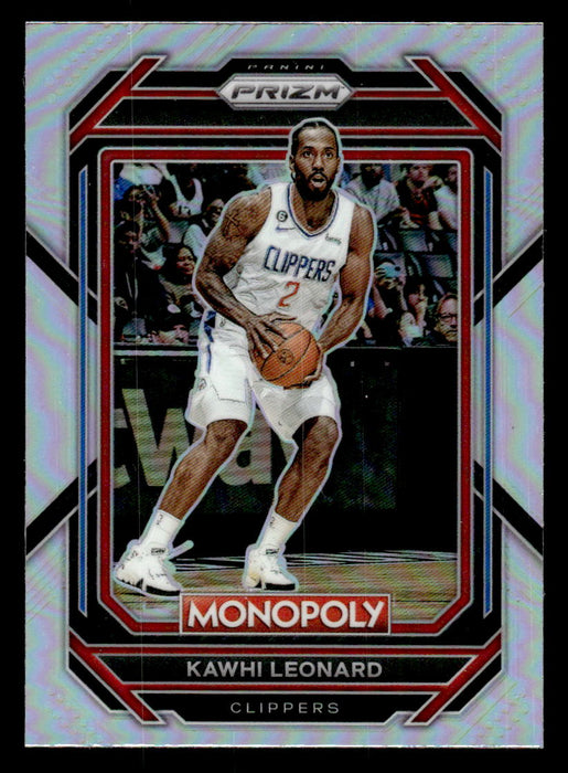 Kawhi Leonard 2022-23 Panini Prizm NBA Monopoly Silver Prizm Front of Card