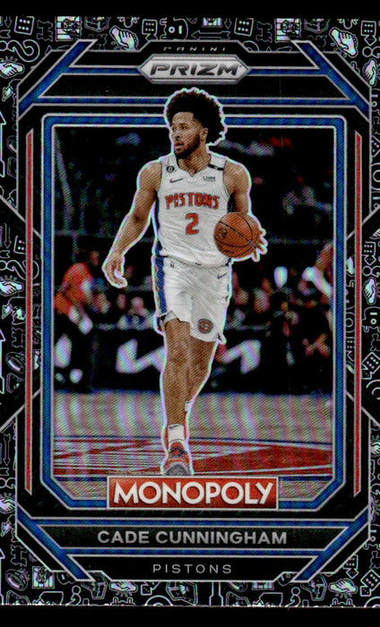 Cade Cunningham 2022-23 Panini Prizm NBA Monopoly Monopoly Black Icons Front of Card