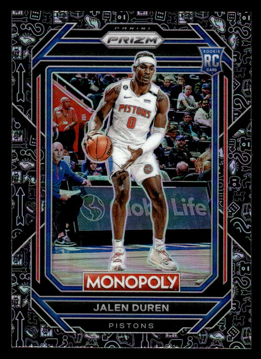 Jalen Duren 2022-23 Panini Prizm NBA Monopoly Monopoly Black Icons Front of Card