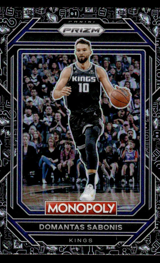 Domantas Sabonis 2022-23 Panini Prizm NBA Monopoly Monopoly Black Icons Front of Card