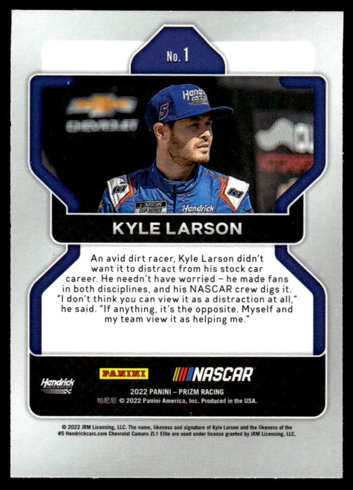 Kyle Larson 2022 Panini Prizm Base Back of Card