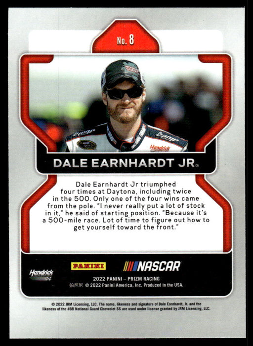 Dale Earnhardt Jr. 2022 Panini Prizm Racing Base Back of Card