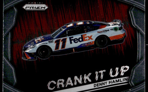 Denny Hamlin 2022 Panini Prizm Racing Crank it Up Front of Card