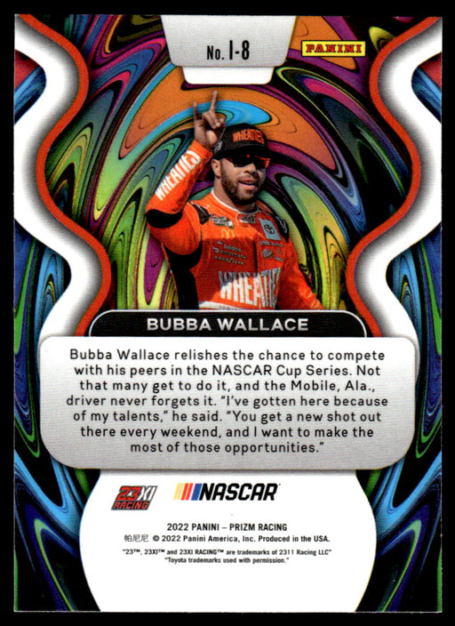 Bubba Wallace 2022 Panini Prizm Racing Illumination Back of Card