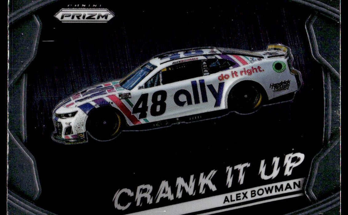 Alex Bowman 2022 Panini Prizm Racing Crank it Up Front of Card