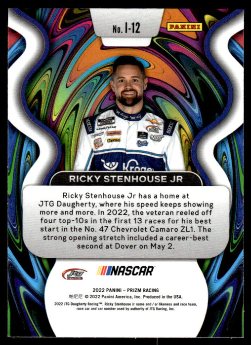 Ricky Stenhouse Jr 2022 Panini Prizm Racing Illumination Back of Card