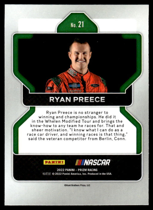 Ryan Preece 2022 Panini Prizm Base Back of Card