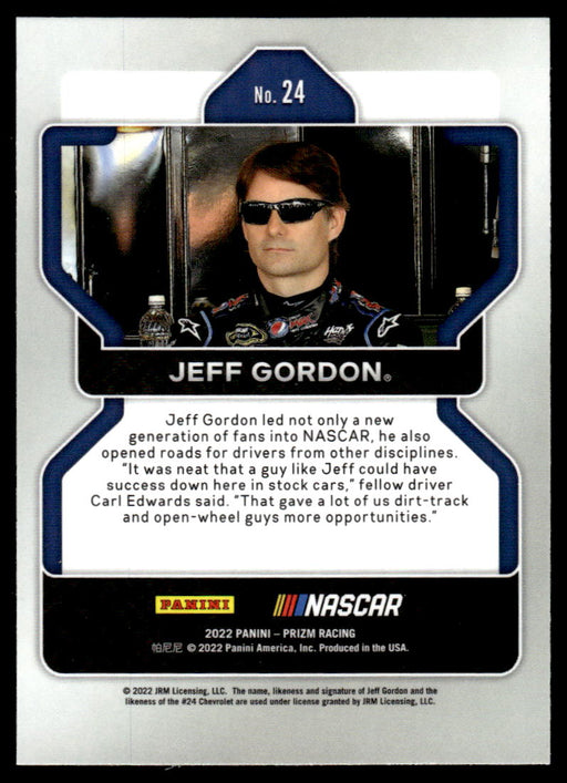 Jeff Gordon 2022 Panini Prizm Racing Base Back of Card