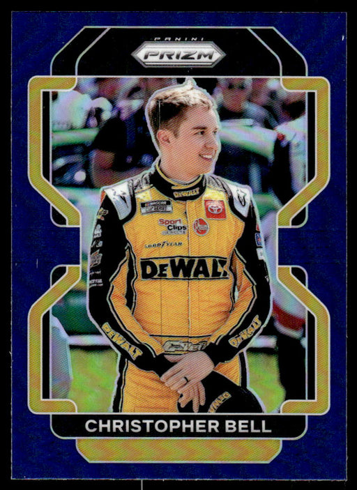 Christopher Bell 2022 Panini Prizm Racing Blue Prizm Front of Card