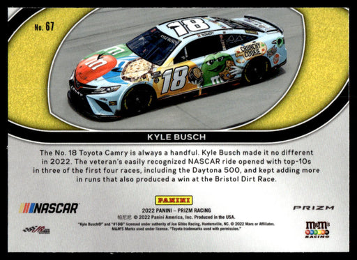 Kyle Busch 2022 Panini Prizm Racing Blue Prizm Back of Card