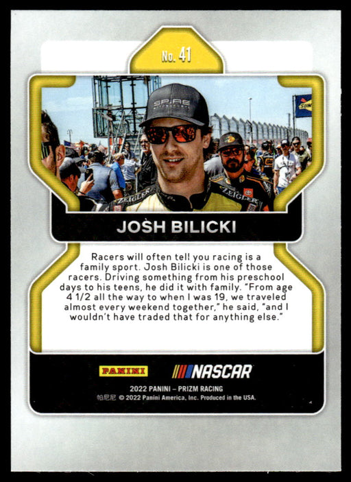 Josh Bilicki 2022 Panini Prizm Base Back of Card