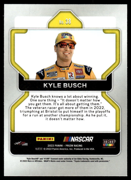 Kyle Busch 2022 Panini Prizm Racing Base Back of Card