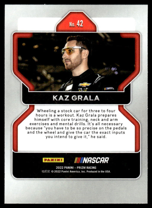 Kaz Grala 2022 Panini Prizm Base Back of Card