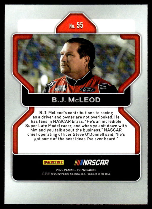 BJ McLeod 2022 Panini Prizm Base Back of Card