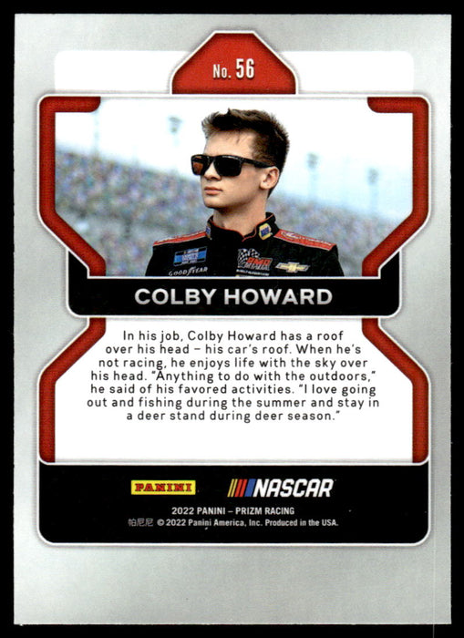 Colby Howard 2022 Panini Prizm Base Back of Card