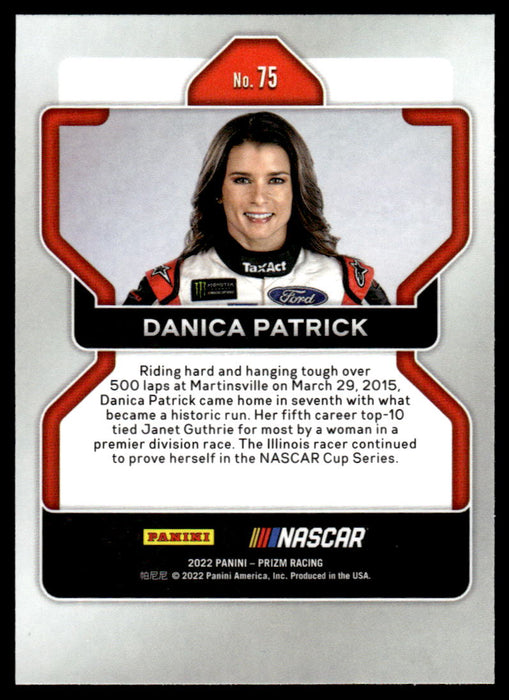 Danica Patrick 2022 Panini Prizm Base Back of Card