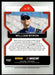 William Byron 2022 Panini Prizm Racing Base Back of Card