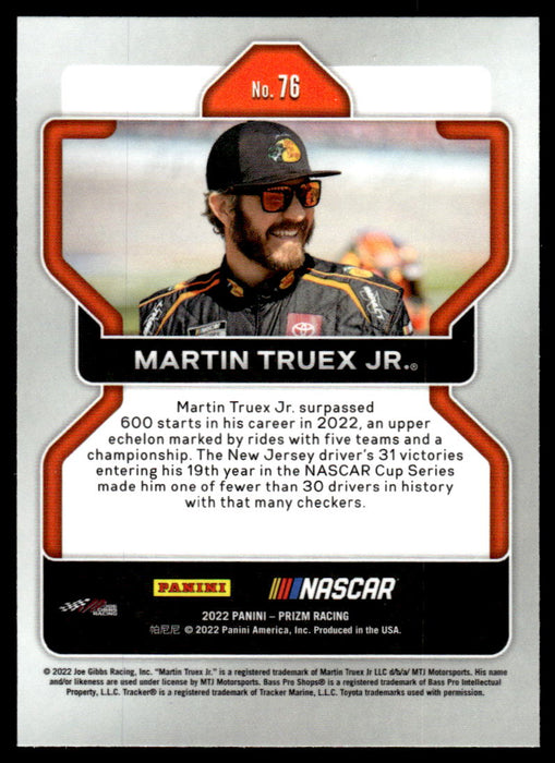 Martin Truex Jr. 2022 Panini Prizm Racing Base Back of Card