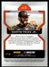 Martin Truex Jr. 2022 Panini Prizm Racing Base Back of Card