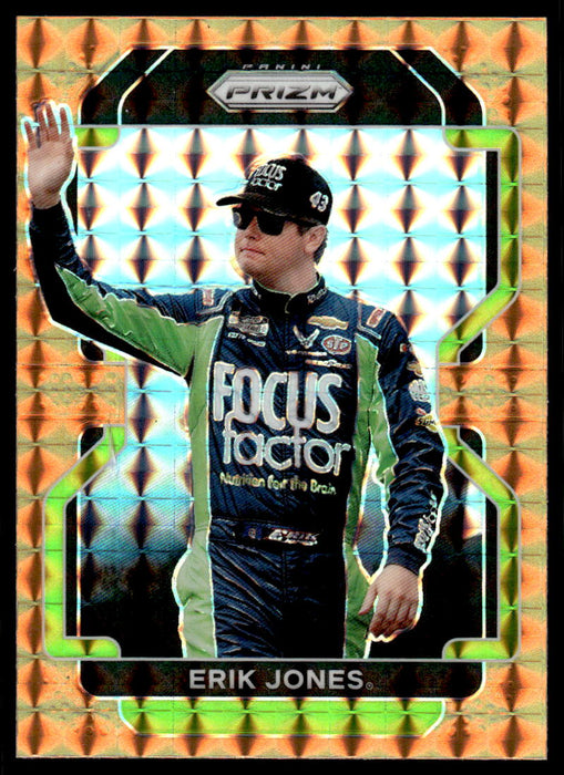 Erik Jones 2022 Panini Prizm Racing Orange Reactive Prizm Front of Card
