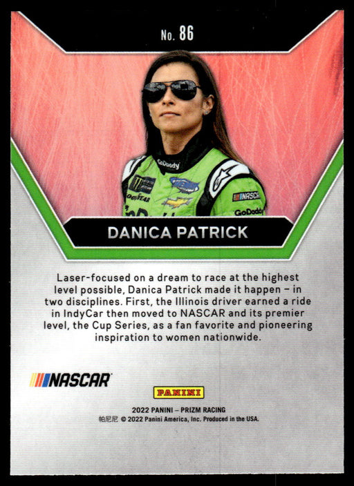 Danica Patrick 2022 Panini Prizm Icons Base Back of Card