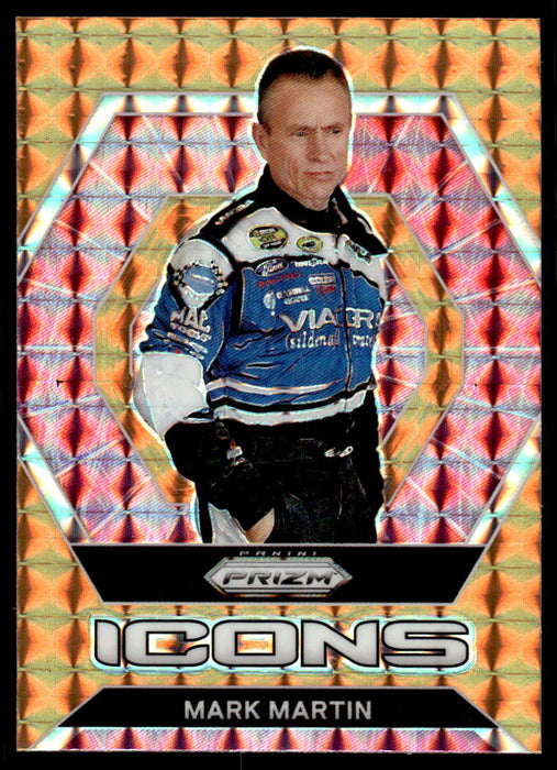 Mark Martin 2022 Panini Prizm Racing Orange Reactive Prizm Front of Card