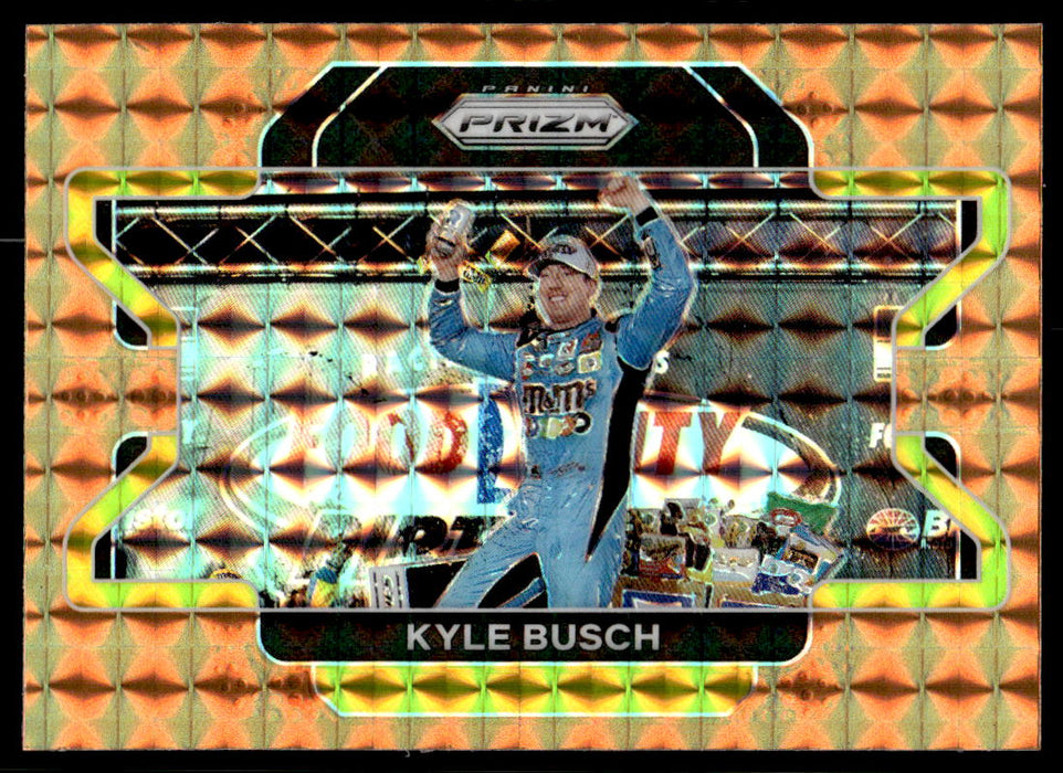 Kyle Busch 2022 Panini Prizm Racing Orange Reactive Prizm Front of Card