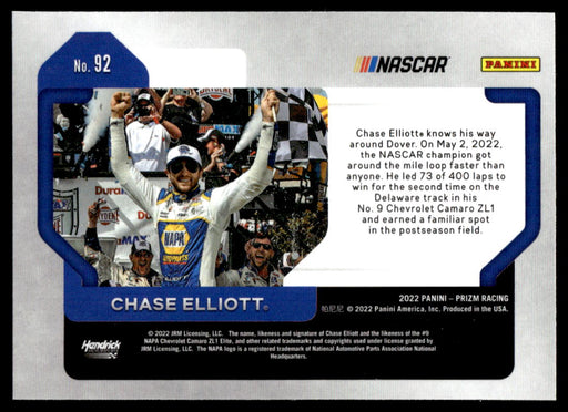 Chase Elliott 2022 Panini Prizm Base Back of Card