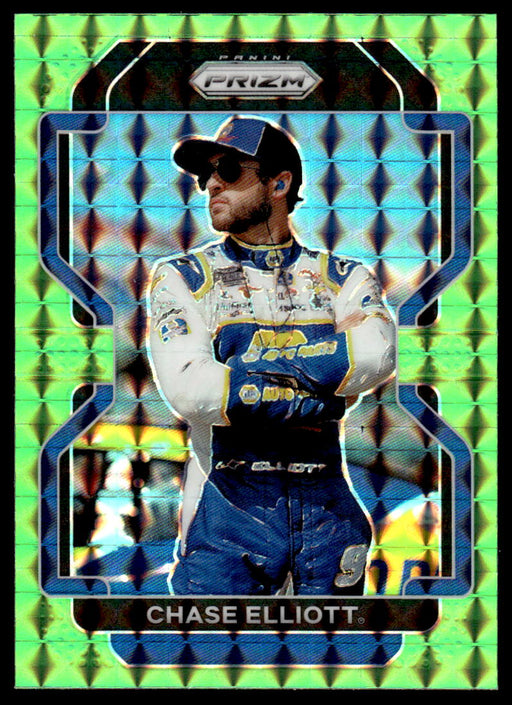 Chase Elliott 2022 Panini Prizm Racing Reactive Green Front of Card